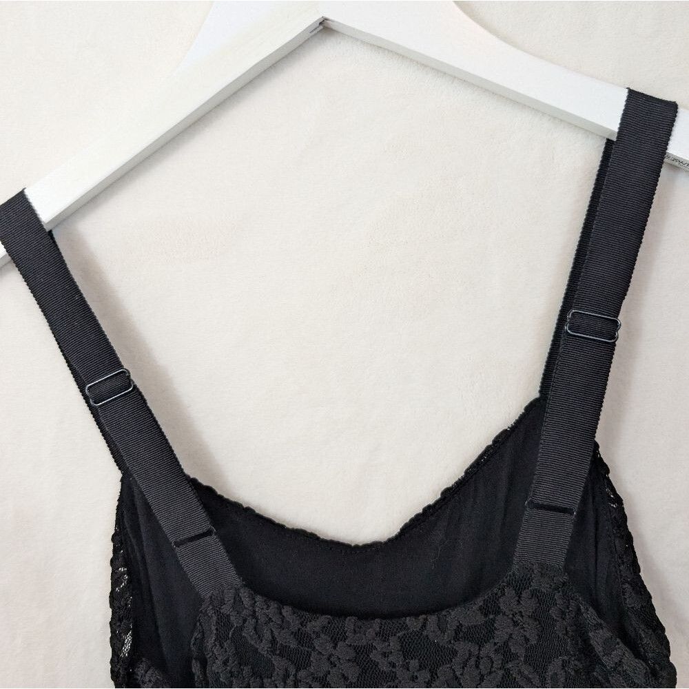 Free people mini dress black lace Ombré silver Foil metallic xs - Picture 6 of 8